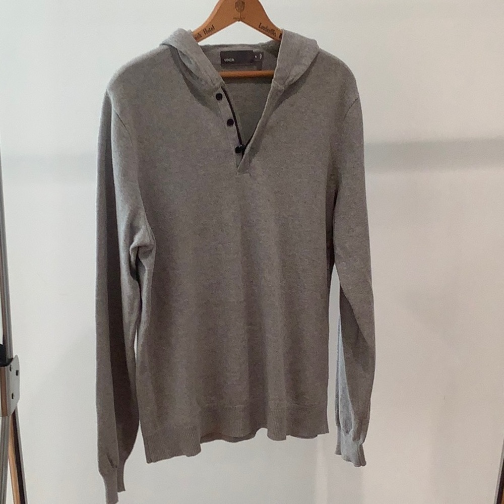 Men's Vince quarter zip hoodie sweater gray